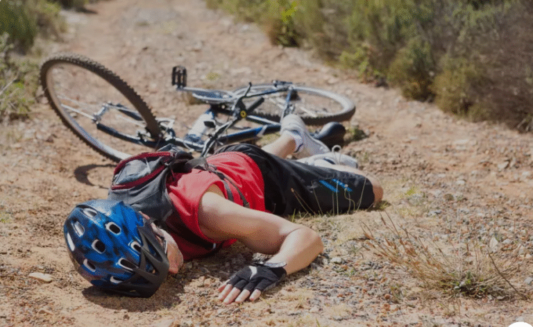 fell off a bicycle